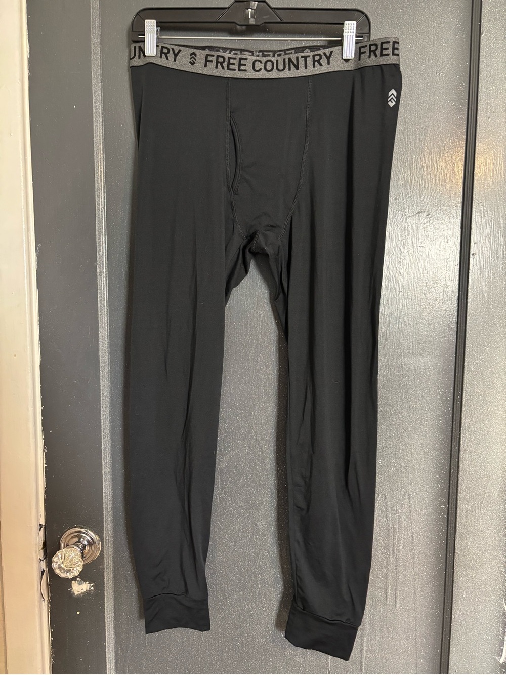 Free Country Black Men's Thermal Base Layer Joggers
